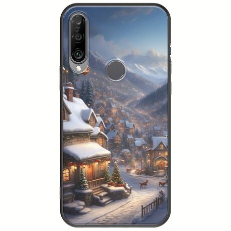 Cozy Christmas Village Huawei Y6p Black TPU (Μαύρη Σιλικόνη)