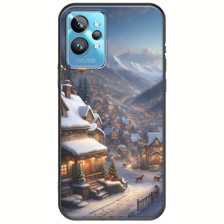 Cozy Christmas Village Realme GT2 Pro Black TPU (Μαύρη Σιλικόνη)