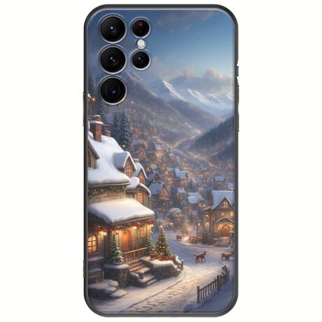 Cozy Christmas Village Samsung Galaxy S22 Ultra Black TPU (Μαύρη Σιλικόνη)