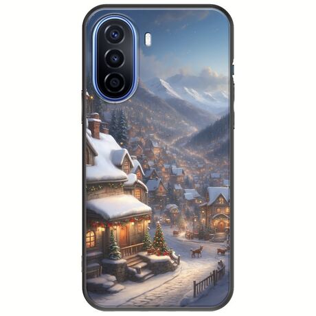 Cozy Christmas Village Huawei Nova Y70 Black TPU (Μαύρη Σιλικόνη)