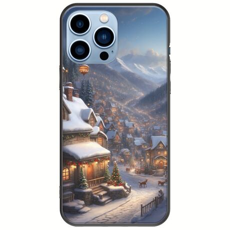 Cozy Christmas Village iPhone 14 Pro Max Black TPU (Μαύρη Σιλικόνη)