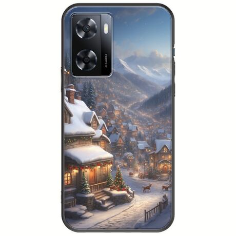 Cozy Christmas Village Oppo A57s Black TPU (Μαύρη Σιλικόνη)