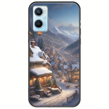 Cozy Christmas Village Oppo A96 4G Black TPU (Μαύρη Σιλικόνη)