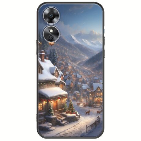 Cozy Christmas Village Oppo A17 Black TPU (Μαύρη Σιλικόνη)