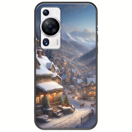 Cozy Christmas Village Huawei P60 Pro Black TPU (Μαύρη Σιλικόνη)