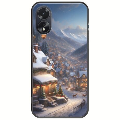 Cozy Christmas Village Oppo A38 Black TPU (Μαύρη Σιλικόνη)