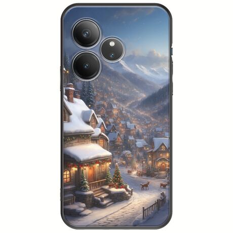 Cozy Christmas Village Realme GT 6T 5G Black TPU (Μαύρη Σιλικόνη)