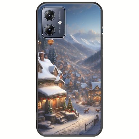 Cozy Christmas Village Motorola Moto G54 5G Black TPU (Μαύρη Σιλικόνη)