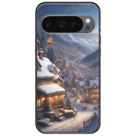 Cozy Christmas Village Google Pixel 9 Pro 5G Black TPU (Μαύρη Σιλικόνη)