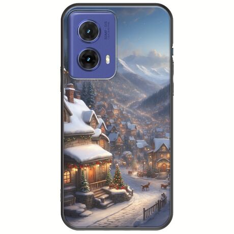 Cozy Christmas Village Motorola Moto G85 5G Black TPU (Μαύρη Σιλικόνη)