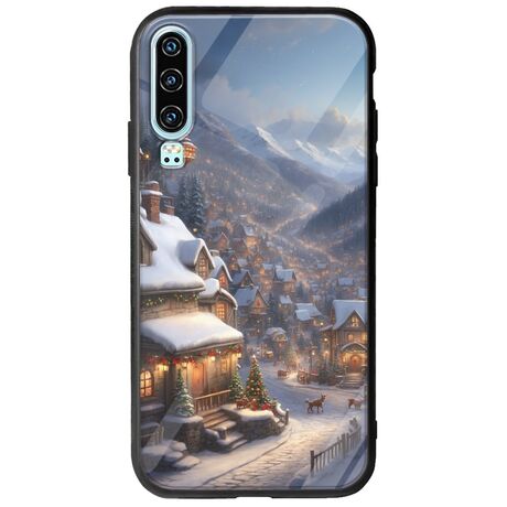 Cozy Christmas Village Huawei P30 Groove TPU (Tempered Glass και TPU)