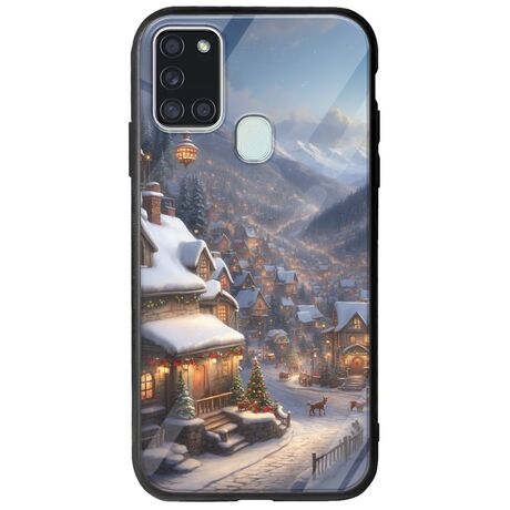Cozy Christmas Village Samsung Galaxy A21s Groove TPU (Tempered Glass και TPU)