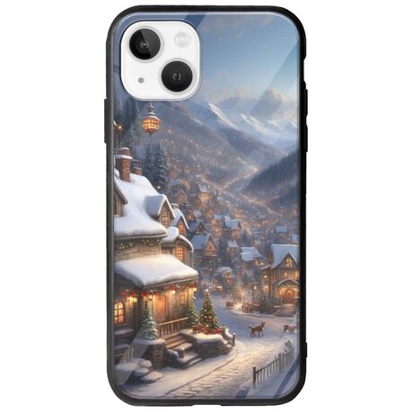 Cozy Christmas Village iPhone 14 Groove TPU (Tempered Glass και TPU)