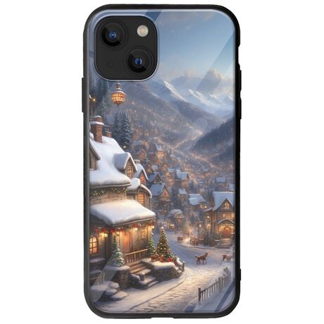 Cozy Christmas Village iPhone 14 Plus Groove TPU (Tempered Glass και TPU)