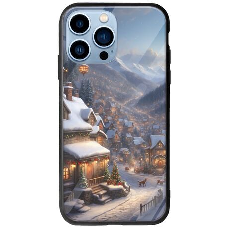 Cozy Christmas Village iPhone 14 Pro Max Groove TPU (Tempered Glass και TPU)