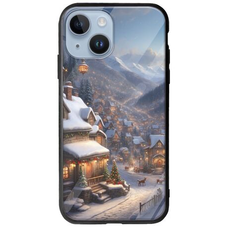 Cozy Christmas Village iPhone 15 Groove TPU (Tempered Glass και TPU)