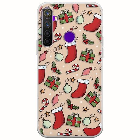 Cute Xmas Realme 5 Pro Flexible TPU (Διάφανη Σιλικόνη)
