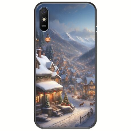 Cozy Christmas Village Xiaomi Redmi 9A Black TPU (Μαύρη Σιλικόνη)