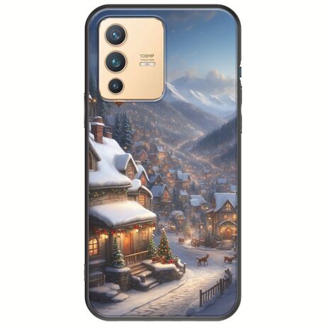Cozy Christmas Village Vivo V23 5G Black TPU (Μαύρη Σιλικόνη)