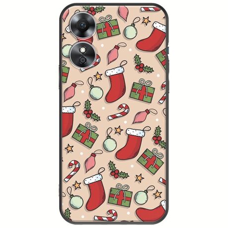 Cute Xmas Oppo A17 Black TPU (Μαύρη Σιλικόνη)