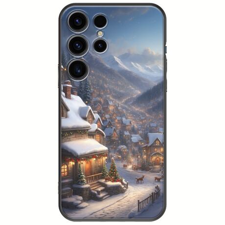 Cozy Christmas Village Samsung Galaxy S25 Ultra 5G Black TPU (Μαύρη Σιλικόνη)