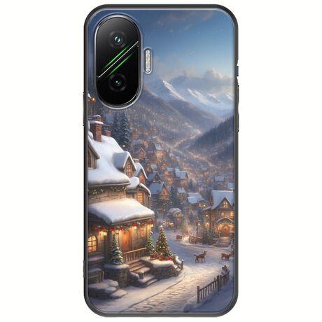 Cozy Christmas Village Xiaomi Poco F7 5G Black TPU (Μαύρη Σιλικόνη)