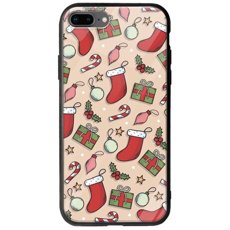 Cute Xmas iPhone 8 Plus Groove TPU (Tempered Glass και TPU)