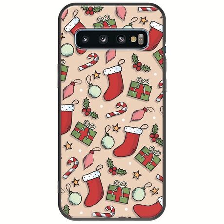 Cute Xmas Samsung Galaxy S10 Black TPU (Μαύρη Σιλικόνη)