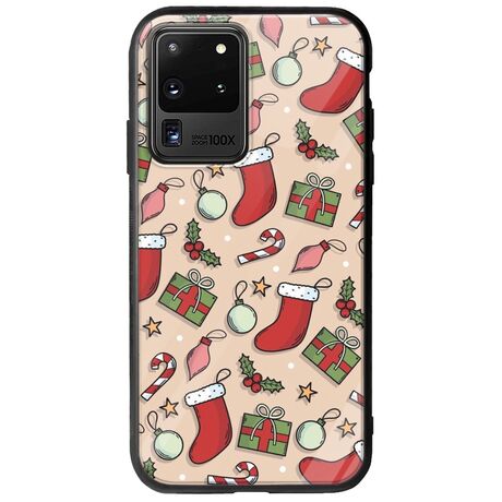 Cute Xmas Samsung Galaxy S20 Ultra Groove TPU (Tempered Glass και TPU)