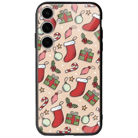Cute Xmas Samsung Galaxy S25 5G Groove TPU (Tempered Glass και TPU)