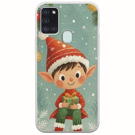 Smiling Elf Present Samsung Galaxy A21s Flexible TPU (Διάφανη Σιλικόνη)