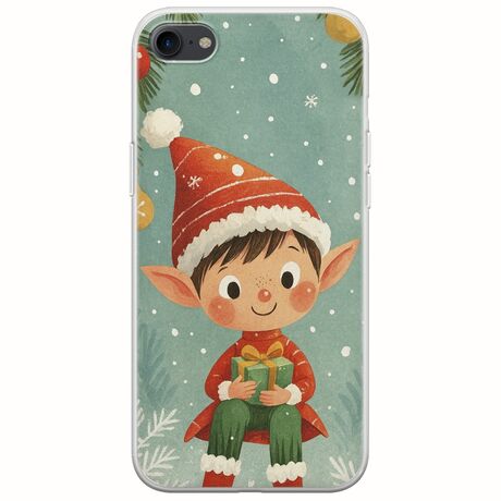 Smiling Elf Present iPhone SE 2020 Flexible TPU (Διάφανη Σιλικόνη)