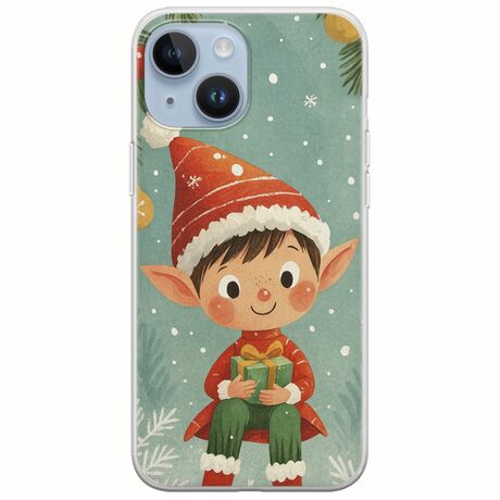 Smiling Elf Present iPhone 15 Flexible TPU (Διάφανη Σιλικόνη)