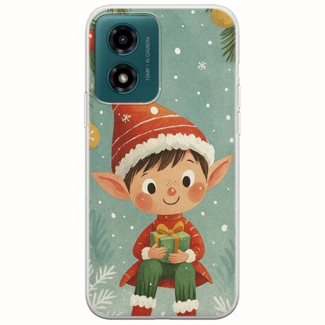 Smiling Elf Present Motorola Moto G04s Flexible TPU (Διάφανη Σιλικόνη)