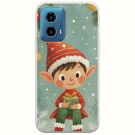 Smiling Elf Present Motorola Moto G34 5G Flexible TPU (Διάφανη Σιλικόνη)