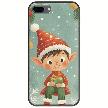 Smiling Elf Present iPhone 8 Plus Black TPU (Μαύρη Σιλικόνη)