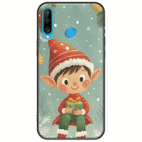 Smiling Elf Present Huawei P30 Lite Black TPU (Μαύρη Σιλικόνη)