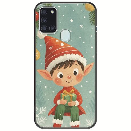 Smiling Elf Present Samsung Galaxy A21s Black TPU (Μαύρη Σιλικόνη)