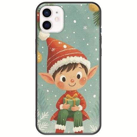 Smiling Elf Present iPhone 12 Black TPU (Μαύρη Σιλικόνη)