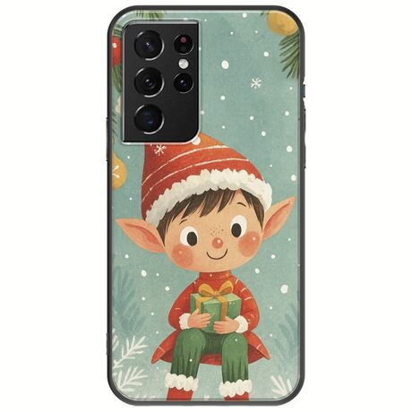 Smiling Elf Present Samsung Galaxy S21 Ultra Black TPU (Μαύρη Σιλικόνη)