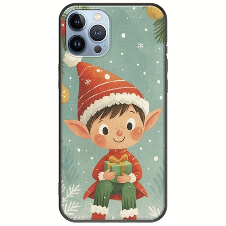 Smiling Elf Present iPhone 12 Pro Black TPU (Μαύρη Σιλικόνη)