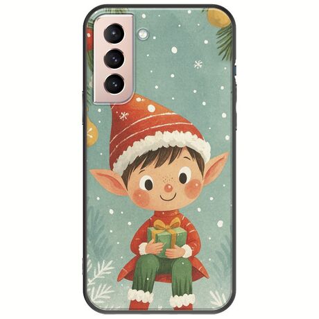 Smiling Elf Present Samsung Galaxy S21 FE 5G Black TPU (Μαύρη Σιλικόνη)