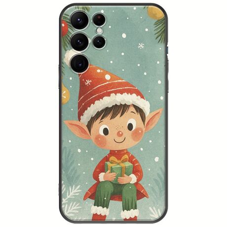 Smiling Elf Present Samsung Galaxy S22 Ultra Black TPU (Μαύρη Σιλικόνη)