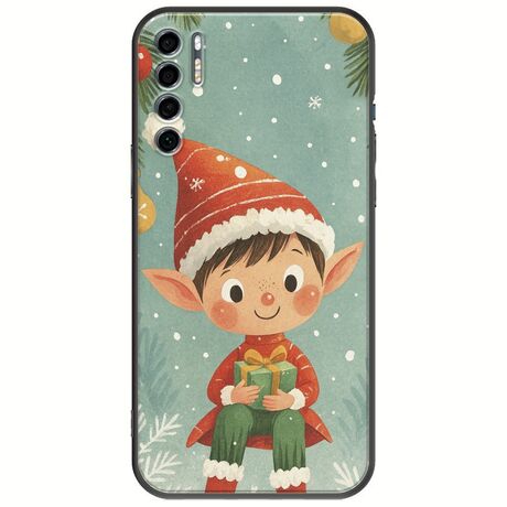 Smiling Elf Present TCL 20S / 20 5G / 20L / 20L+ Black TPU (Μαύρη Σιλικόνη)