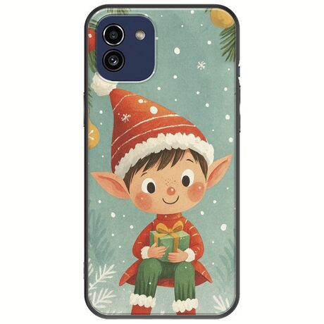 Smiling Elf Present Samsung Galaxy A03 Black TPU (Μαύρη Σιλικόνη)
