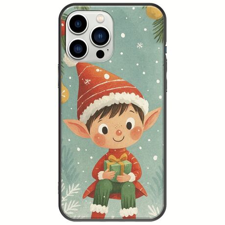 Smiling Elf Present iPhone 14 Pro Black TPU (Μαύρη Σιλικόνη)