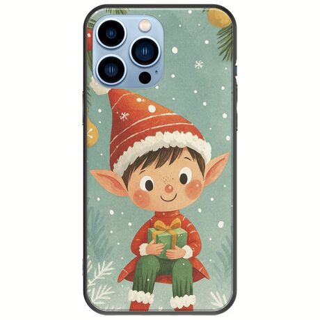 Smiling Elf Present iPhone 14 Pro Max Black TPU (Μαύρη Σιλικόνη)