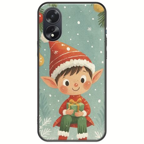 Smiling Elf Present Oppo A38 Black TPU (Μαύρη Σιλικόνη)