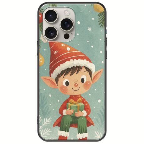 Smiling Elf Present iPhone 16 Pro Black TPU (Μαύρη Σιλικόνη)