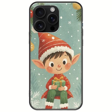 Smiling Elf Present iPhone 16 Pro Max Black TPU (Μαύρη Σιλικόνη)